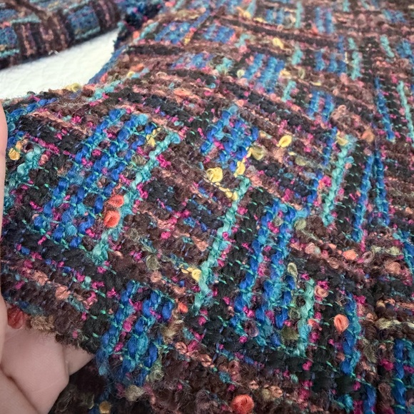 Aqua Tweed Getaway Jacket with Gold Buttons - Picture 8 of 8